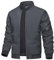 TACVASEN Lightweight Jacket Mens Casual Summer Jacket for Men Bomber Windbreaker Jacket Sport College Varsity Jacket Outwear Coat Grey