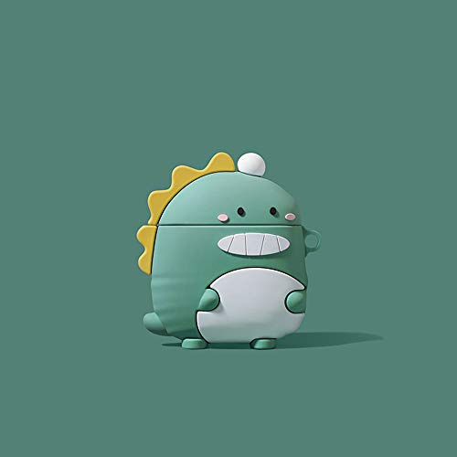 Kompatibel mit AirPods Soft Cute Silikonhülle Cartoon Characters Chic Fashion Cover (AirPods 1/2,Kleiner Dinosaurier)