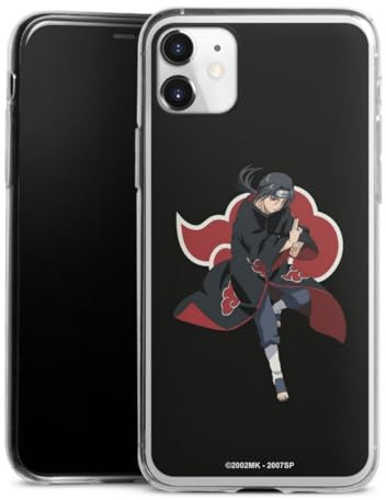 Slim Case extra dünn kompatibel mit Apple iPhone 11 Silikon Handyhülle transparent Hülle Itachi Uchiha Offizielles Lizenzprodukt Naruto Shippuden