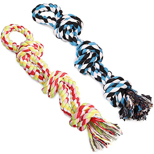 UPSKY 2 Pack Dog Rope Toys, Heavy Duty Dog Chew Toy for Aggressive Chewers