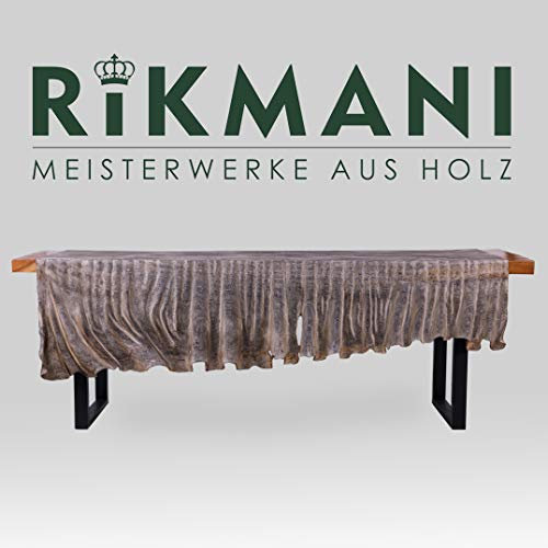 Rikmani - Möbel Tisch - Designer Tisch - Esstisch Massivholz - Baumstamm Tisch - Wohnzimmertisch - Schreibtisch Massivholz - Metallgestell (Tisch Sinus)
