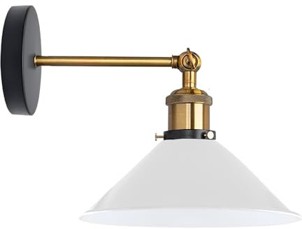 LEDSone Industrielle Metall Wand Lichter Innen Wand Leuchte Beleuchtung Wand Lampe Leuchte für Wohnzimmer Schlafzimmer Vanity Loft Cafe Bar (Weiß)