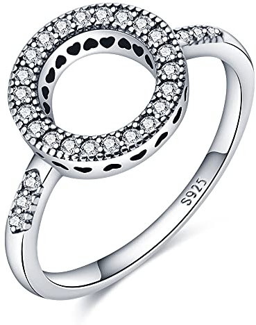 KUNSIR 925 Sterling Silber Liebesknoten Ring für Damen - Federring Schmuck Geschenk Mit Zirkonia - Gekreuzter Fingerring für Frauen