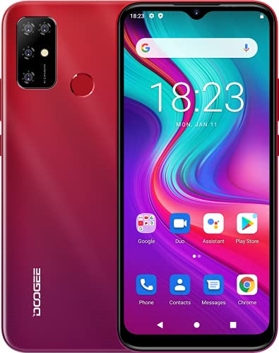 DOOGEE 4G Téléphone Portable Débloqué Android 11 X96, Octa Core 2Go+32Go, Batterie 5400mAh, Caméra Trois 8MP, Écran Waterdrop 6,52 '', Smartphone Dual SIM+SD (3 Slot), Empreinte Digitale GPS Rouge