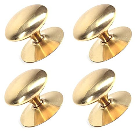 TERF® 45mm Traditional Victorian Polished Brass Cabinet Door Knobs 45mm Chest Drawer Cupboard Kitchen Wardrobe Door Pull Handle Knobs with Fixing Screw for Use Home and Office - Pack of 4