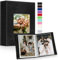 Ywlake Fotoalbum 10x15 100 2 Packungen, Klein Mini Leder Einstecken Einsteckalbum für Hochformat Fotos Bilder Schwarz
