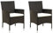 vidaXL 2X Gartenstuhl mit Kissen Gartensessel Essstuhl Stuhl Sessel Stühle Balkonstuhl Terrassenstuhl Gartenmöbel Poly Rattan Schwarz
