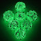 DND Würfel, Dungeons and Dragons Würfel Set HNCCESG Metall Spielwürfel Hohle Runde Drachen D&D Würfel Polyedrische Würfelset für MTG RPG DND Dice Set W20 W12 W10 W8 W6 W4 (Runde-Grün Leuchtende)