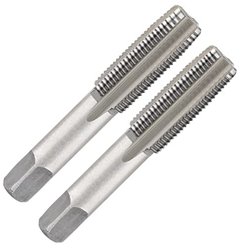 Qjaiune Lot de 2 tarauds M10 x 1,0, filetage métrique M10 à droite, tarauds à filetage HSS (M10 x 1,0, taraud conique et bouchon)