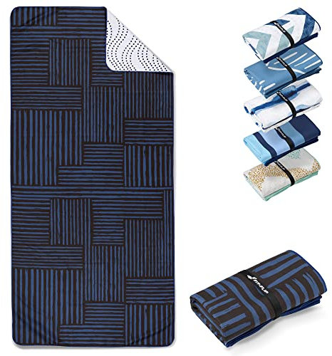 Fit-Flip Strandtuch XXL - Mikrofaser Badetuch - Strandtücher leicht und schnelltrocknend - 100% recyceltes Mikrofaser Handtuch - Strandhandtuch zum Baden (Stairs 160x90cm)