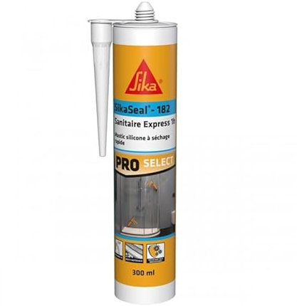 SIKA - Mastic silicone - SikaSeal 182 Transparent - Séchage rapide en 1h - Résistant aux moisissures - Multi-supports - Couleur longue durée - 300ml