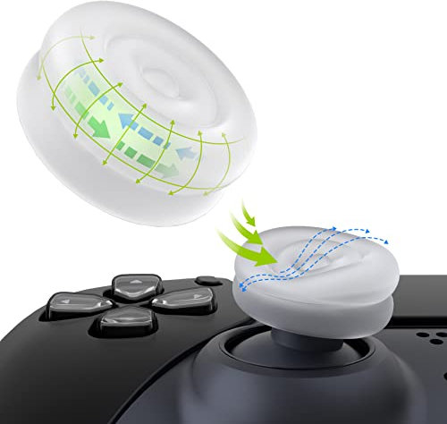 PlayVital Thumbstick Caps für ps5,Stick Aufsätze für ps4,Kappen für Xbox Series X&S,Joystick Caps Zubehör für Xbox One/Elite Series 2,Analog Stick Kappen für Switch Pro Controller-Transparent