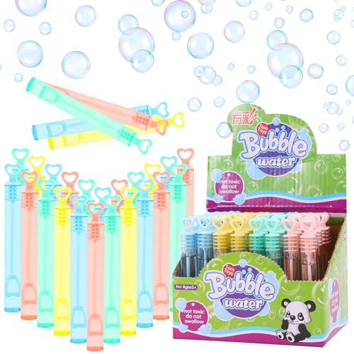 48 Piezas De Burbujas De Jabon Niños Stick, Colorido Pompas De Jabon Niños Stick con Mango, Mini Juguete De Verano Set, Jjuego De Pompas, Adecuado para Bodas, Fiestas, Regalo Cumpleaños