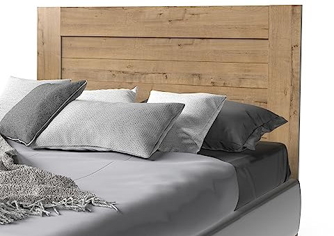 Muebles Pitarch | Tête de Lit Double 150 Moderne, Chêne Gold, 116x164x2,2 cm, Chambre de Mariage, Vintage Planches, Collection Aroa