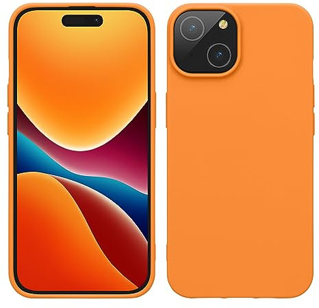 kwmobile Case compatible with iPhone 15 Case - Soft Slim TPU Silicone Phone Cover - Fruity Orange