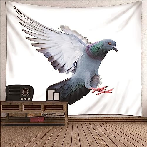Wandteppich Aesthetic, Wandtuch Weiß Polyester Tiermotiv Vogelmuster Wandteppich Wanddeko Vintage 350x256cm