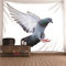 Wandteppich Aesthetic, Wandtuch Weiß Polyester Tiermotiv Vogelmuster Wandteppich Wanddeko Vintage 350x256cm