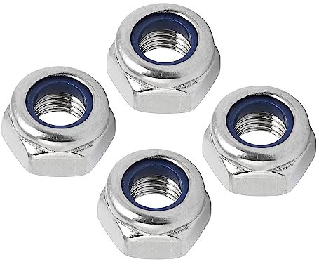 QUARKZMAN M8 x 1mm Esagonale Blocco Dado x 4pz 304 Acciaio inossidabile Metrico Fine Esagonale Lock Dadi per Tubazioni, Automobile Motori, [Argentato]