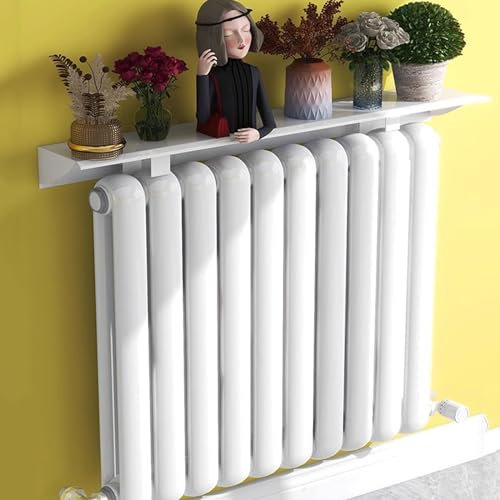 AHDFY Practical radiator shelves,radiator reflector panels,50-170cm slim radiator cover,No Drilling Required easy fit Radiator Shelf White,for Offices Living Rooms Kitchens generic Radiator,50cm