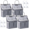 Hiceeden 4 Pack Wall Hanging Storage bag, Linen Wall Storage Basket with Pockets and Hooks, Waterproof Over Door Bedside Closet Organizer Bags for Kitchen, Bedroom, Bathroom, Dorm, RV Camper, Gray