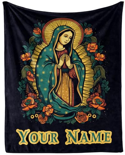 CaomeiWu Individuelle Jungfrau Maria-Decke, 76,2 x 101,6 cm, Flanell, Überwurf, Decke, Überwurf, Decke für Bett, Couch, Sofa, Fiesta-De-Ia-Virgen, katholische Geschenke