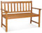 GOPLUS Gartenbank wetterfest, Holzbank 2-3 Sitzer, Sitzbank Outdoor, Balkonbank mit Rücklehne und Armlehne, bis zu 360kg belastbar, Parkbank Terrassenbank, 122 x 56,5 x 86 cm