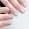 Ceboic 24Pcs Français Faux Ongles Court Press on Nails Couleur Pure Ballerine Acrylique Couverture Complète Ongles à Coller Naturel Artificiels Faux Ongles pour Femme Fille DIY Manucure (Gris Clair)
