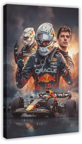 Hndeial Max Verstappen Leinwand-Poster, Schlafzimmer-Dekor, Sportlandschaft, Büro, Raumdekoration, Geschenk, Rahmen-Stil, 40 x 60 cm, 2 Stück
