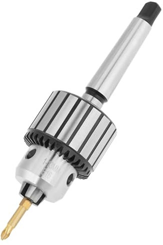 Yctze MT2-B16 Key Type Drill Chuck, 1-13mm Capacity, Carbide Steel Mini Lathe Tool, Compatible with Woodturning, Lathe Drill, Lathe Chuck, with Morse 2 Cone, Ideal for