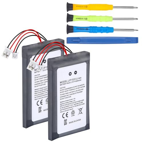 2Pack 2000mAh PS4 PS4 Pro Controller Battery Li-ion Battery Replacement for Sony Playstation 4 CUH-ZCT2 CUH-ZCT2E CUH-ZCT1E CUH-ZCT1U with Repair Tool Kits