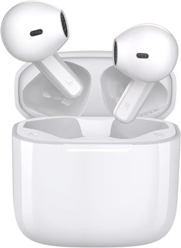 KP TECHNOLOGY Wireless Bluetooth Earbuds for Motorola Moto E14 - In-Ear Headphones with 3D Stereo Audio, Touch Control and Bluetooth 5.3 Earphones for Motorola Moto E14 (WHITE)
