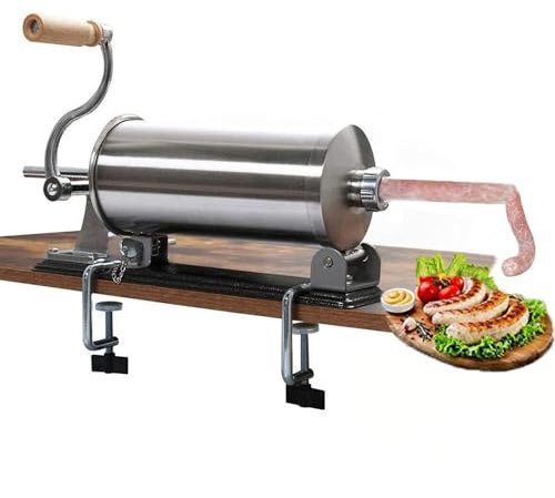STWBHW Sausage Stuffer Machine,Sausage Stuffer,Horizontal Manual Meat Stuffing Filler, Stainless Steel Sausage Maker,Manual Meat Filling Machine For Home Commercial Use