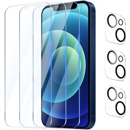YUXINDZ 3 Pièces Verre Trempé pour iPhone 12 Mini avec 3 Pièces Caméra Arrière Protecteur, Protection Écran Film Vitre Protection Anti Rayures, Sans Bulles, Dureté 9H, HD Glass