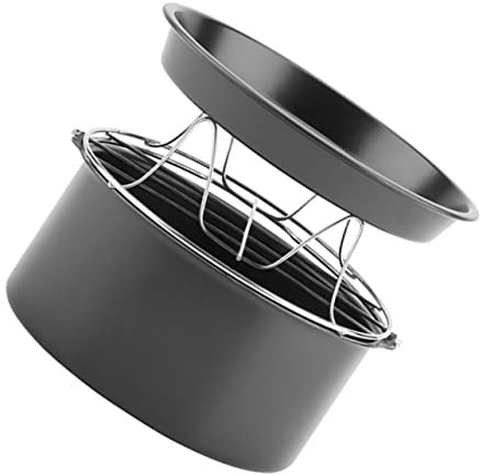 PHENOFICE 1 Set Luftfritteusen Zubehör Pizzapfannen Luftfritteusen Gestell Luftfritteuse Spieß Gestell Luftfritteuse Toast Gestell Runde Kuchenformen Luftfritteusen Tablett