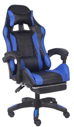 FENIXSHOP24 Sedia/Poltrona Gaming Ergonomica Reclinabile con Poggiapiedi Poggiatesta e Supporto Lombare Braccioli X Gamer da Scrivania con Ruote Girevoli HLD-920 (BLU)