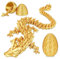 Überraschungs-Drachenei mit Drache im Inneren Geschenke für Kinder und Erwachsene 3D-gedrucktes Fidget-Spielzeug perfekt für Weihnachten Ostern Geburtstage Deko Stressabbau(Gold, Mittel)