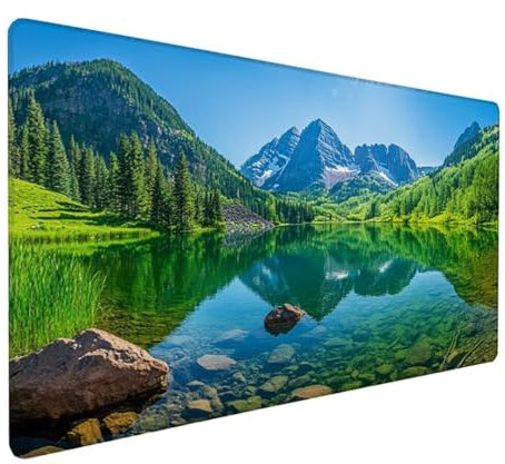 Verde Alfombrilla Ratón XXL 1500 x 800 x 3 mm Grande Tamaño Alfombrilla Ratón Gaming Paisaje con Bordes Cosidos, Base de Goma Antideslizante Alfombrilla Escritorio para Raton Gaming y Teclado Z-332