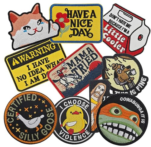 ZESION Fun Tactical Hook and Loop Patch for Tactical Backpacks, Undershirts, Jackets, Jeans and Hats/10 Pcs