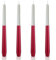 Scentoria 4 Stück Spitzkerzen Weißrot, Stabkerzen Rot, Spitzkerzen, Rote Stabkerzen, Rote Kerzen, Kerzen Rot stabkerzen, Spitzkerzen Höhe 25 cm ø 1,8 cm, Rituals Kerze, Bankett, Hochzeit