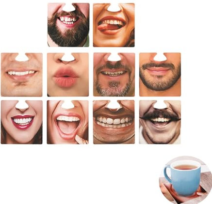 Yeenano Aufsetzbare Untersetzer, 10 PCS Gesichtsuntersetzer Bieruntersetzer Personalisierte Bieruntersetzer Glasuntersetzer Maskenuntersetzer Biermatten Foto Party untersetzer Lustige Untersetzer
