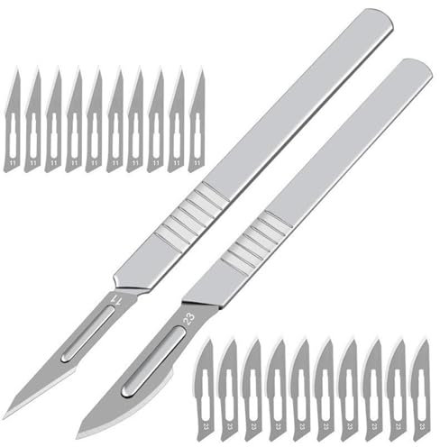 Kiuiom Cuchilla Panadero,Cuchillo para Raspar Pan,Herramienta Corte Pan Mango,Cuchillo para Masa con 20 Cuchillas de Afeitar para Pan Masa Hornear Cocina Bricolaje Acero Corte de Pan,2+20 pcs
