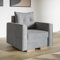 MOTIVENA Viena Sofa Sessel Wohnzimmer Modern, Ohrensessel, Loungesessel Wohnzimmer, Clubsessel, Couch Sessel, Polstersessel, Sofa Chair, Einzelsofa, Taschenfederkern (H3), Sessel Samt Sofa Grau