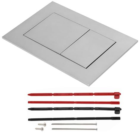 Betätigungsplatte drückerplatte Chrom Kunststoff WC spülkasten ersatzteile modell kompatibel TECE Doppelspülplatte mit Dual-Flush-Technologie, für verdeckte Spülkästen (Helles Silber)