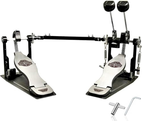 Doppel-Bass-Drum-Pedal mit verstellbarem Schlägelkopf, Doppel-Bass-Pedal, Doppelketten-Kick-Drum-Pedal für Schlagzeug und elektronische Drums