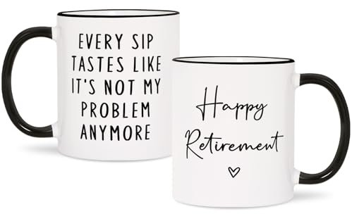 GoMelley Retirement Gifts for Women Men, Funny Retirement Mug Gift Ideas for Women Friend, Mum, Dad, Colleagues, Boss, Teachers, Not My Problem Anymore Decorations, Goodbye Farewell Leaving Gifts