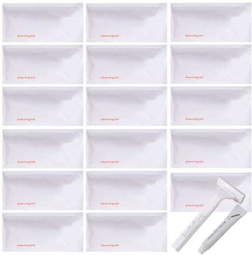 20 Stück einzeln verpacktes Hotel-Einweg-Rasierer-Set mit Rasiercreme, Reise-Rasierer, Toilettenartikel, Mehrzweck-Rasier-Set für Zuhause, Hotel, Reisen