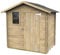 Alce Bh16 Livia Abri de jardin en bois de sapin de 16 mm avec porte simple et fenêtre avant, toit et sol OSB3, montage facile, traitement autoclave, certifié PEFC Naturel