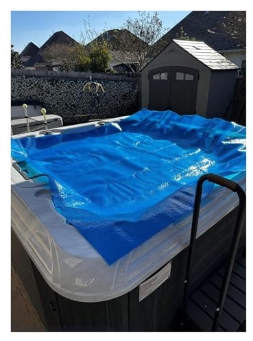 Pool Cover Poolabdeckplane Solar-Whirlpool-Spa-Luftpolsterabdeckung, robuste isolierende Poolheizungsabdeckung, rechteckige Solar-Poolabdeckung für eingebaute Pools und oberirdische Schwimmbecken(2m x