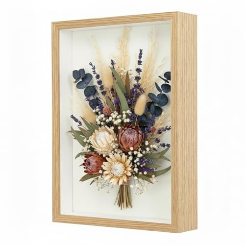 3D Bilderrahmen zum Befüllen, 21x29.7 cm 3 Tiefer 3cm,Naturholz