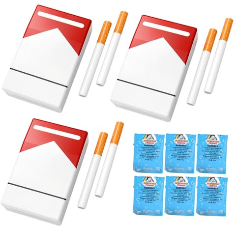 Seifenblasen Zigaretten, 6 Stück Seifenblasenspielzeug Zigarette, Mini Seifenblasen Zigaretten Spielzeug, Mini Bubble Cigarette Spielzeug mit Lösung, Neuheit Geschenk für Party & Stressabbau